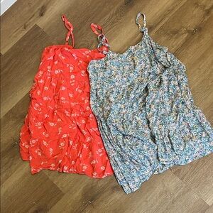 Floral pink and Blue Dresses